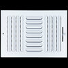 airgrilles 12"w x 8"h 3 way fixed curved blade air supply diffuser  -  register vent cover grill for sidewall and ceiling  -  white  -  outer dimensions: 13.75"w x 9.75"h hnd-cb-wh-3way-12x8  - 1