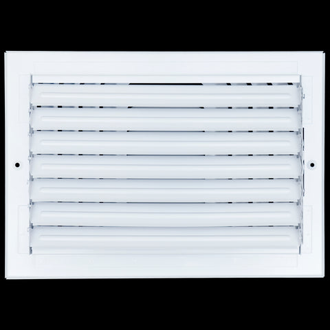 12"W x 8"H 3 WAY Fixed Curved Blade Air Supply Diffuser | Register Vent Cover Grill for Sidewall and Ceiling | White | Outer Dimensions: 13.75"W X 9.75"H