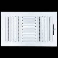 airgrilles 14"w x 8"h 3 way fixed curved blade air supply diffuser  -  register vent cover grill for sidewall and ceiling  -  white  -  outer dimensions: 15.75"w x 9.75"h hnd-cb-wh-3way-14x8  - 1