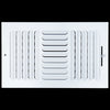 airgrilles 14"w x 8"h 3 way fixed curved blade air supply diffuser  -  register vent cover grill for sidewall and ceiling  -  white  -  outer dimensions: 15.75"w x 9.75"h hnd-cb-wh-3way-14x8  - 1