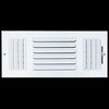 airgrilles 16"w x 6"h 3 way fixed curved blade air supply diffuser   register vent cover grill for sidewall and ceiling   white   outer dimensions: 17.75"w x 7.75"h hnd-cb-wh-3way-16x6  - 1