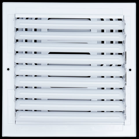 10"W x 10"H 4 WAY Fixed Curved Blade Air Supply Diffuser | Register Vent Cover Grill for Sidewall and Ceiling | White | Outer Dimensions: 11.75"W X 11.75"H