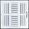 airgrilles 12"w x 12"h 4 way fixed curved blade air supply diffuser  -  register vent cover grill for sidewall and ceiling  -  white  -  outer dimensions: 13.75"w x 13.75"h hnd-cb-wh-4way-12x12  - 1