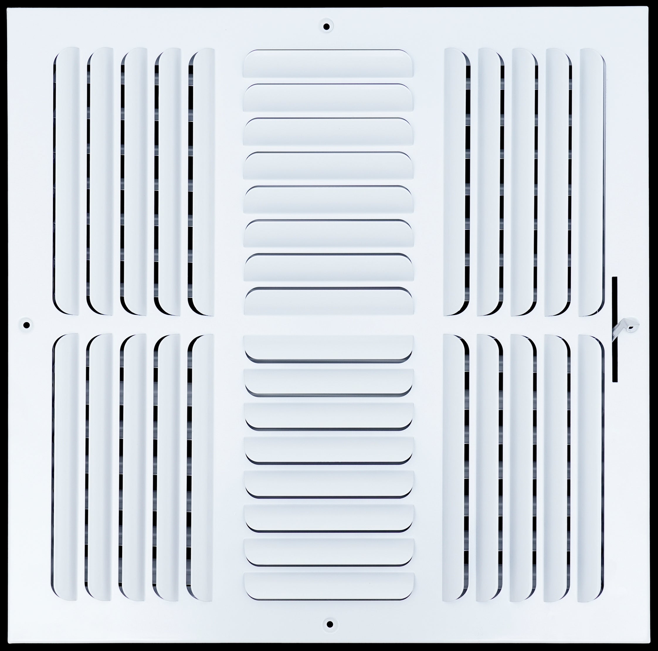 airgrilles 16"w x 16"h 4 way fixed curved blade air supply diffuser   register vent cover grill for sidewall and ceiling   white   outer dimensions: 17.75"w x 17.75"h hnd-cb-wh-4way-16x16  - 1