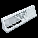 15" Corner Baseboard Register | White