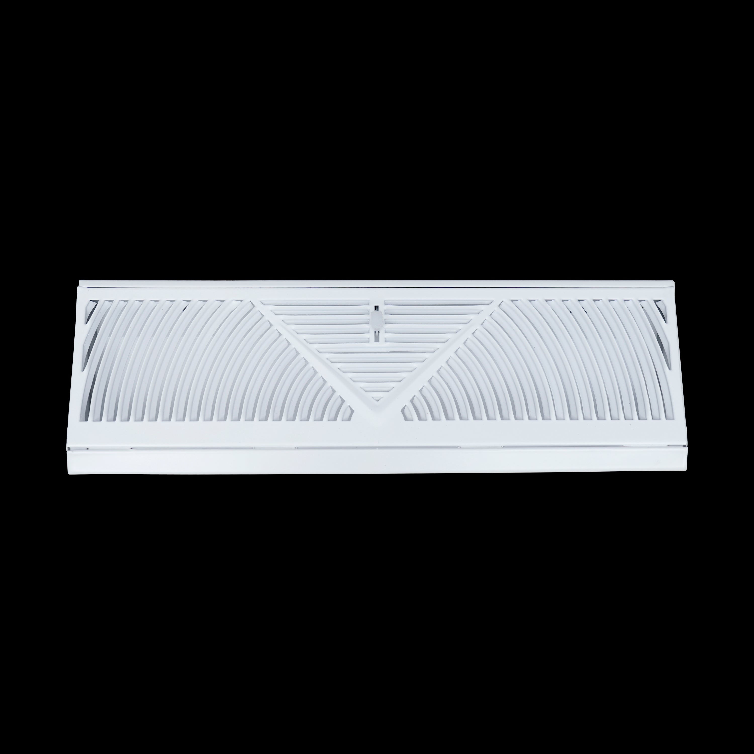 15" Corner Baseboard Return Air Grille | Round Type Air Flow Design | Register Vent Cover Grill | Adjustable Lever for Air Flow Control | White