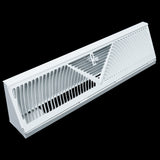 18" Corner Baseboard Register | White