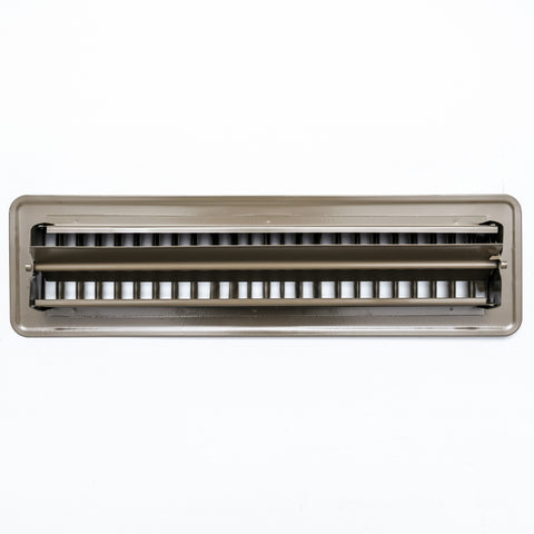 2" x 12"  [Duct Opening] Floor Register with Louvered Design | Heavy Duty Walkable Design with Damper | Floor Vent Grille | Easy to Adjust Air Supply lever | Brown | Outer Dimensions: 3.75" X 13.5"