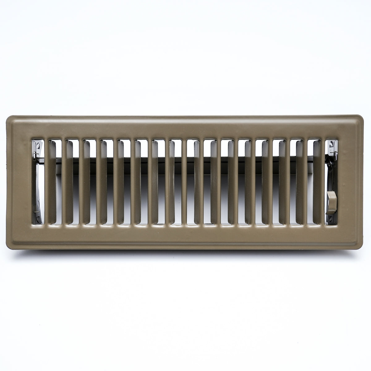 airgrilles 3" x 10" floor register with louvered design   heavy duty walkable design with damper   floor vent grille   easy to adjust air supply lever   brown hnd-flg-br-3x10  - 1