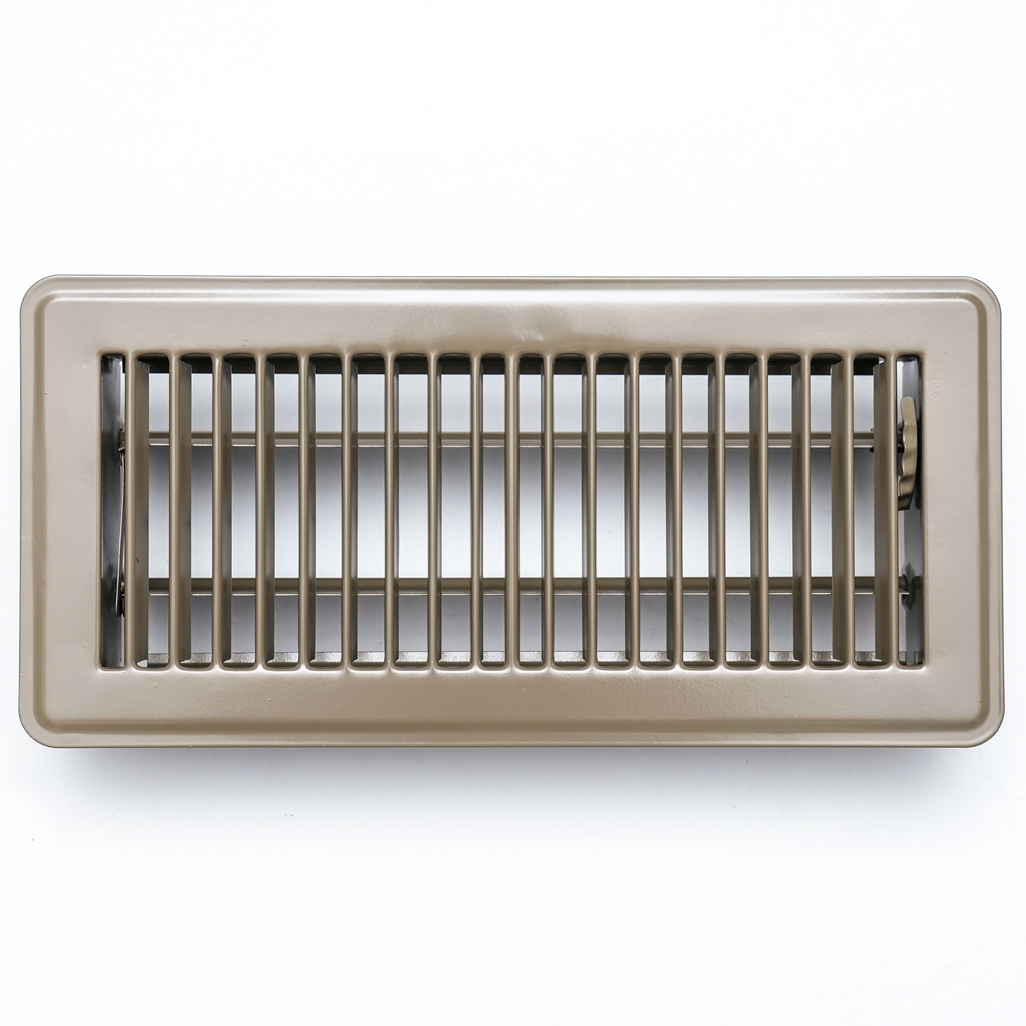 airgrilles 4" x 10" floor register with louvered design heavy duty walkable design with damper floor vent grille easy to adjust air supply lever brown hnd-flg-br-4x10  1