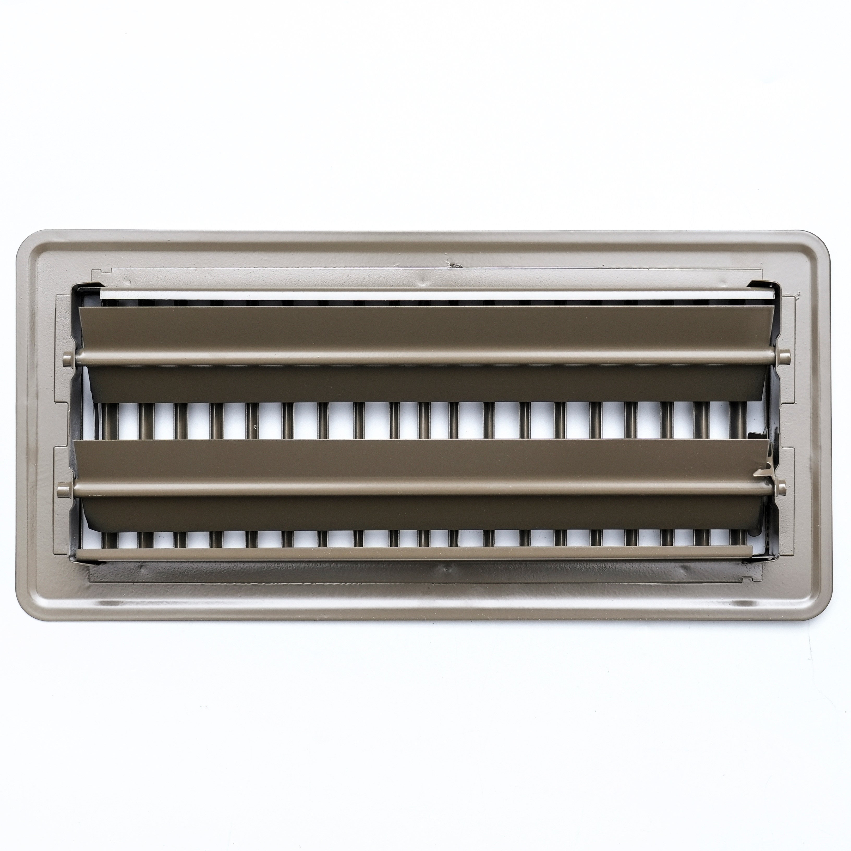 4" x 10"  Floor Register with Louvered Design | Heavy Duty Walkable Design with Damper | Floor Vent Grille | Easy to Adjust Air Supply lever | Brown