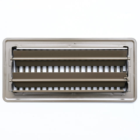 4" x 10" [Duct Opening]  Floor Register with Louvered Design | Heavy Duty Walkable Design with Damper | Floor Vent Grille | Easy to Adjust Air Supply lever | Brown | Outer Dimensions: 5.75" X 11.5"