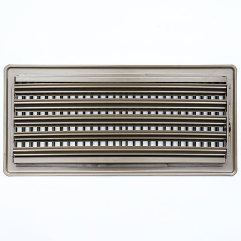 6" x 14"  Floor Register with Louvered Design | Heavy Duty Walkable Design with Damper | Floor Vent Grille | Easy to Adjust Air Supply lever | Brown
