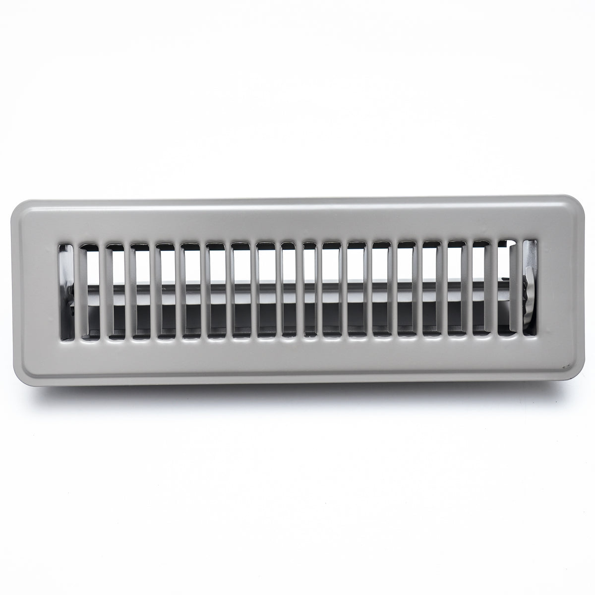 airgrilles 2" x 10" floor register with louvered design   heavy duty walkable design with damper   floor vent grille   easy to adjust air supply lever   gray hnd-flg-gr-2x10  - 1