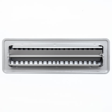 2" x 10"  Floor Register with Louvered Design | Heavy Duty Walkable Design with Damper | Floor Vent Grille | Easy to Adjust Air Supply lever | Gray