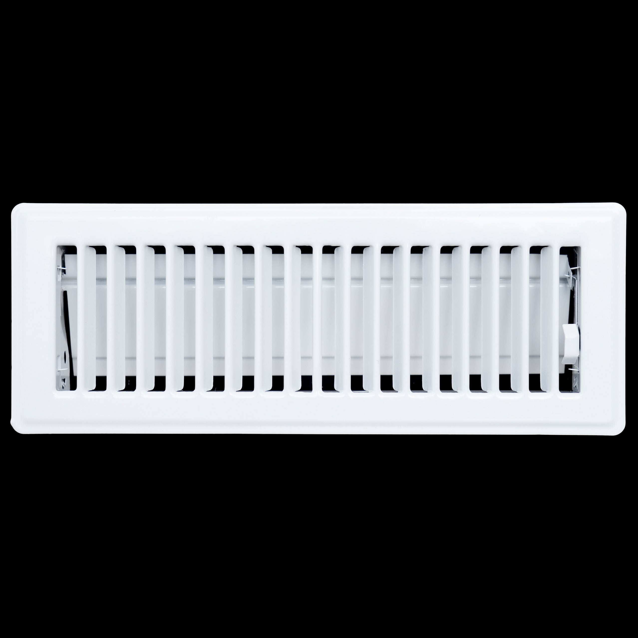 airgrilles 3" x 10" floor register with louvered design   heavy duty walkable design with damper   floor vent grille   easy to adjust air supply lever   white hnd-flg-wh-3x10  - 1