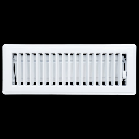 airgrilles 3" x 10" floor register with louvered design   heavy duty walkable design with damper   floor vent grille   easy to adjust air supply lever   white hnd-flg-wh-3x10  - 1