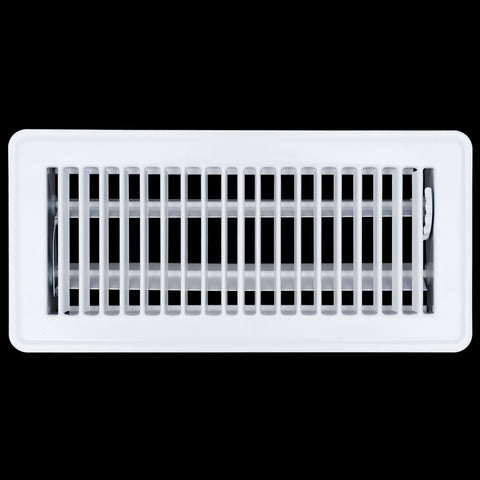 airgrilles 4" x 10" floor register with louvered design heavy duty walkable design with damper floor vent grille easy to adjust air supply lever white hnd-flg-wh-4x10  1