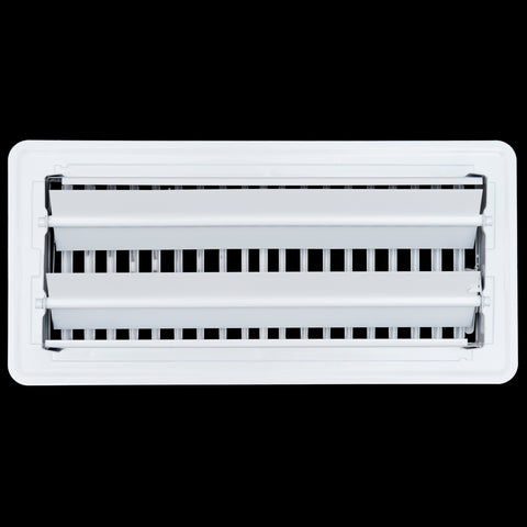 4" x 10"  Floor Register with Louvered Design | Heavy Duty Walkable Design with Damper | Floor Vent Grille | Easy to Adjust Air Supply lever | White