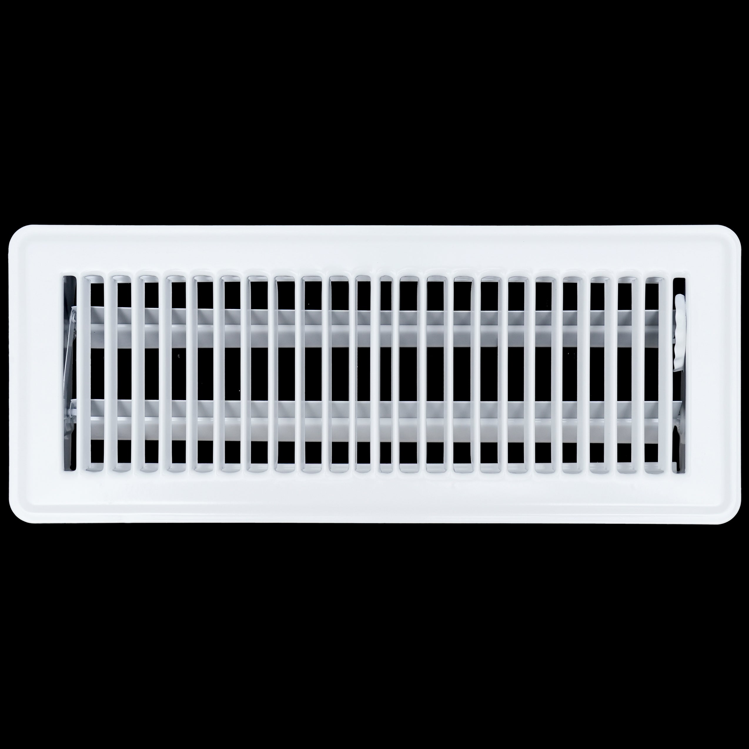 airgrilles 4" x 12" floor register with louvered design heavy duty walkable design with damper floor vent grille easy to adjust air supply lever white hnd-flg-wh-4x12  1