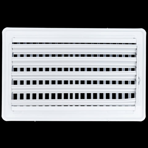 6" x 10" [Duct Opening]  Floor Register with Louvered Design | Heavy Duty Walkable Design with Damper | Floor Vent Grille | Easy to Adjust Air Supply lever | White | Outer Dimensions: 7.75" X 11.5"