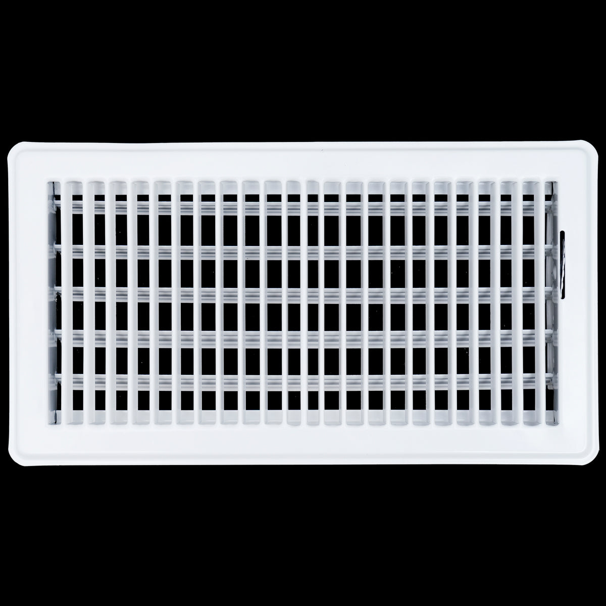 airgrilles 6" x 12" floor register with louvered design heavy duty walkable design with damper floor vent grille easy to adjust air supply lever white hnd-flg-wh-6x12  1