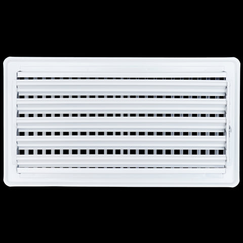 6" x 12" [Duct Opening]  Floor Register with Louvered Design | Heavy Duty Walkable Design with Damper | Floor Vent Grille | Easy to Adjust Air Supply lever | White | Outer Dimensions: 7.75" X 13.5"