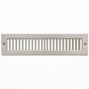 2 x 12-inch Brown Steel toe kick register, front view