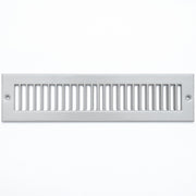 2 x 12-inch Gray Steel toe kick register, front view