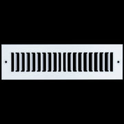 2 x 10-inch White Steel toe kick register, front view