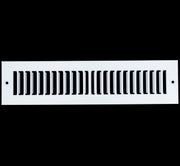 2 x 12-inch White Steel toe kick register, front view