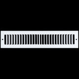 2" x 14" [Duct Opening Size] Toe Kick Register Grille | Vent Cover  | Outer Dimensions: 3.5" X 15.5" | White