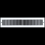 2 x 14-inch White Steel toe kick register, front view