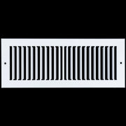 4 x 12-inch White Steel toe kick register, front view