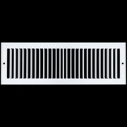 4 x 14-inch White Steel toe kick register, front view