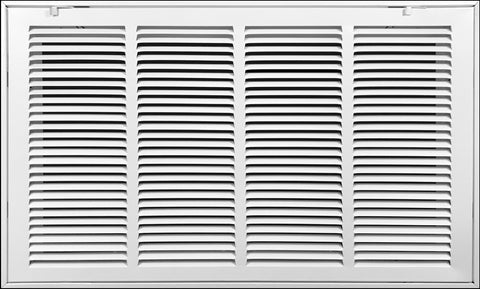airgrilles 24" x 12" duct opening   steel return air filter grille  fixed hinged  for sidewall and ceiling hnd-fx-1rafg-wh-24x12 038775650557 - 1