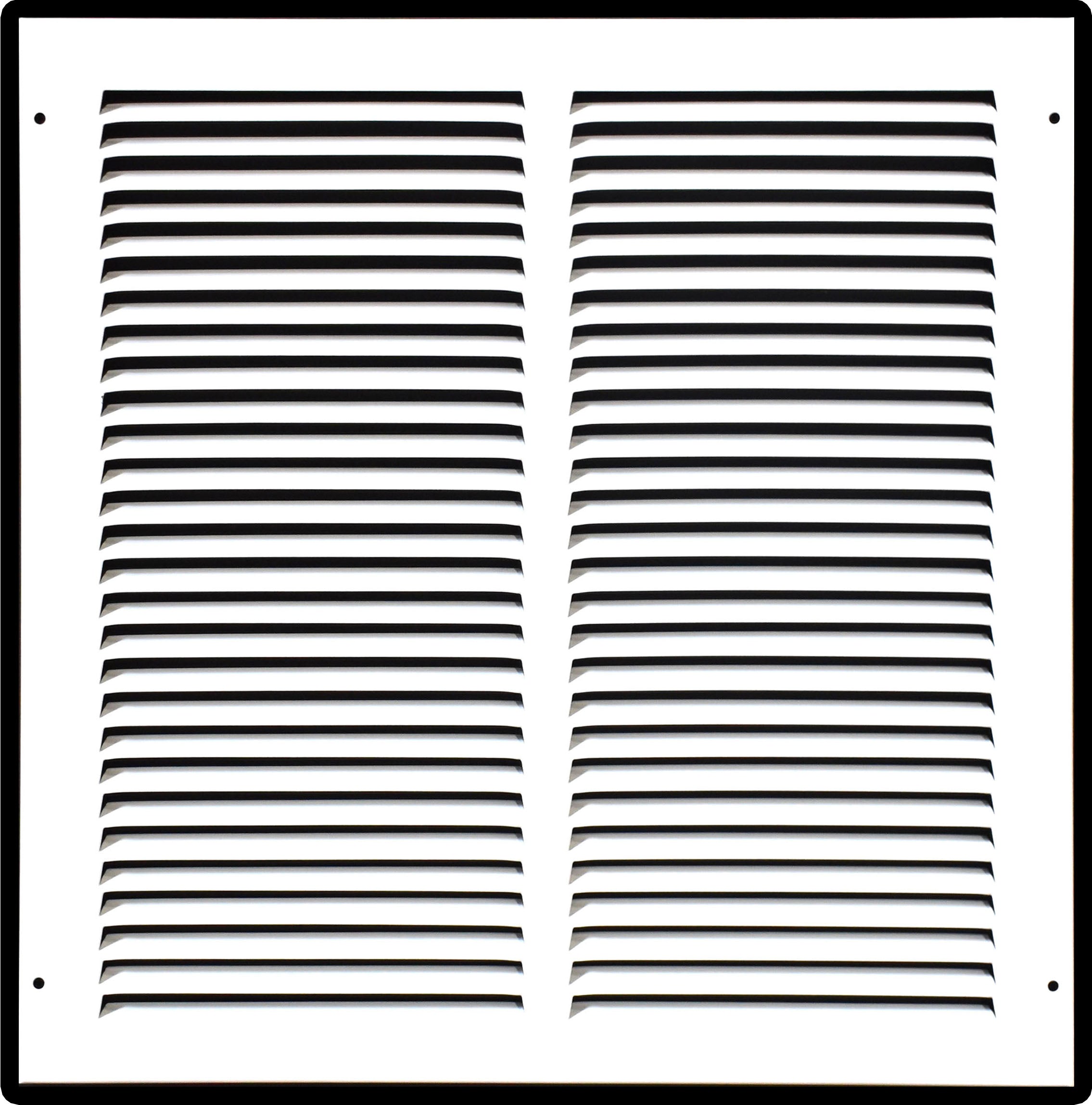 airgrilles 14" x 14" duct opening  -  hd steel return air grille for sidewall and ceiling 7hnd-flt-rg-wh-14x14 038775640480 - 1