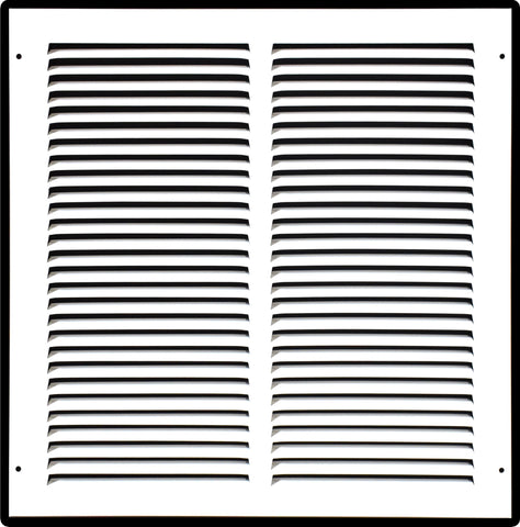 airgrilles 14" x 14" duct opening  -  hd steel return air grille for sidewall and ceiling 7hnd-flt-rg-wh-14x14 038775640480 - 1