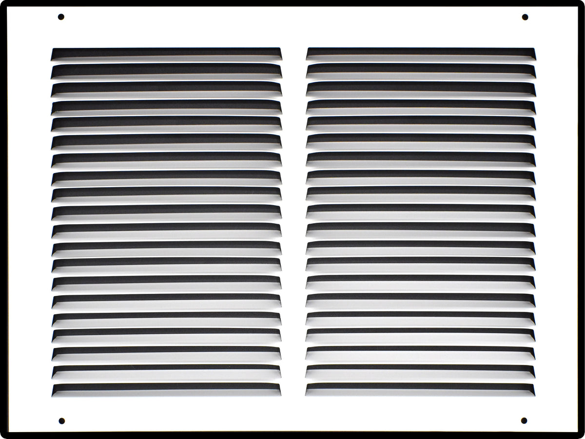 airgrilles 14" x 10" duct opening  -  hd steel return air grille for sidewall and ceiling 7hnd-flt-rg-wh-14x10 038775640602 - 1